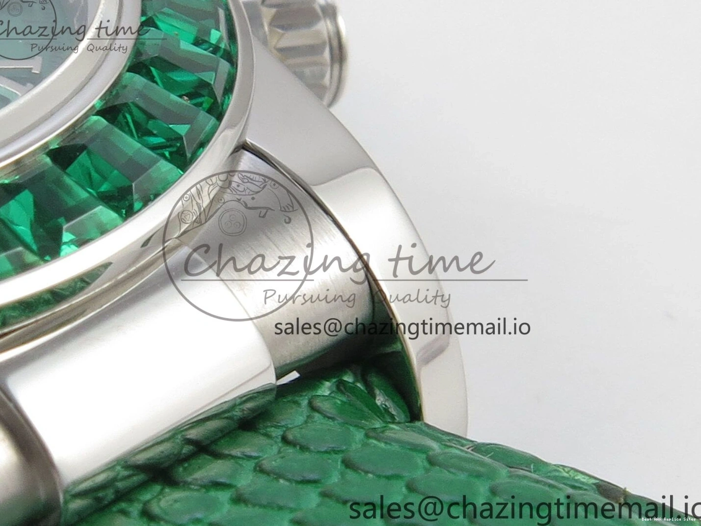 Good Copy Rolex Watches Diamonds Green MPF 40mm Bezel Green Leather 326 Custom Strap Dial FreshLook Modded Daytona on SA 0110